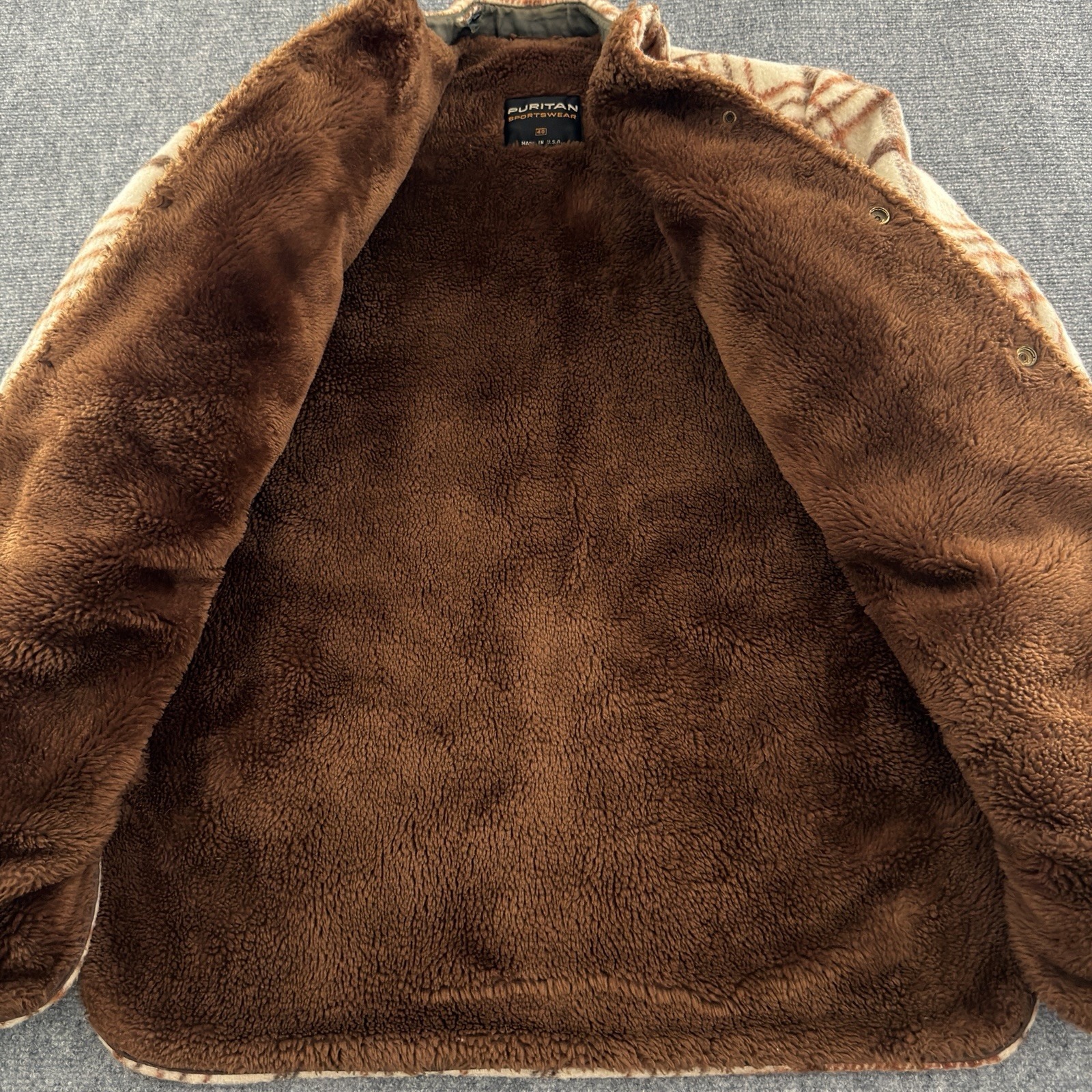Vintage 60s Puritan Heavyweight Sherpa Lined Flannel Jacket — image 3 of 8